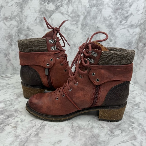 AETREX Aubrey Brownish Red Leather Hiking Waterproof Boots Women's US Size 8.5 - Picture 11 of 16